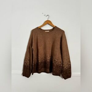 Cozy Brown Ombre Crewneck Sweater
